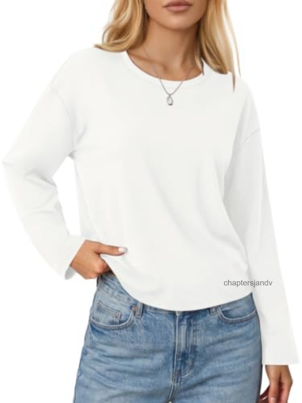 Women's Cotton Oversized Long Sleeve T-Shirt Crew Neck Casual Fall Top